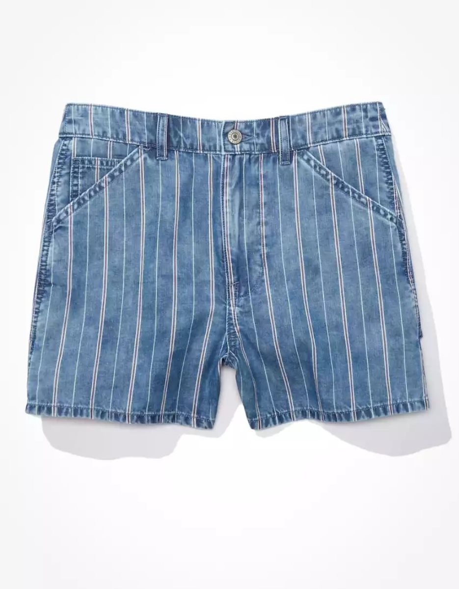 Shorts American Eagle AE Denim Highest Taille '90s Boyfriend Indigo Stripes Femme | ULD-98267945